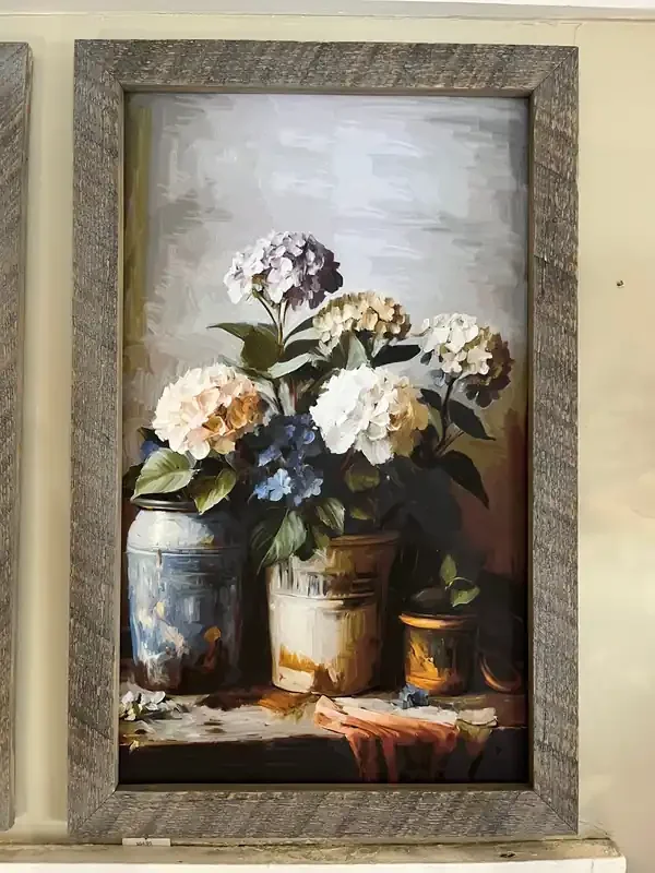 Rustic Hydrangeas Wall Art, 25″ x 15″