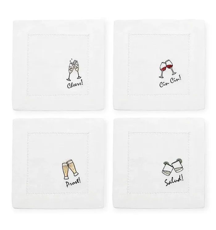 S/4 Cocktail Napkin 6X6 – Cheers Collection – By Sferra