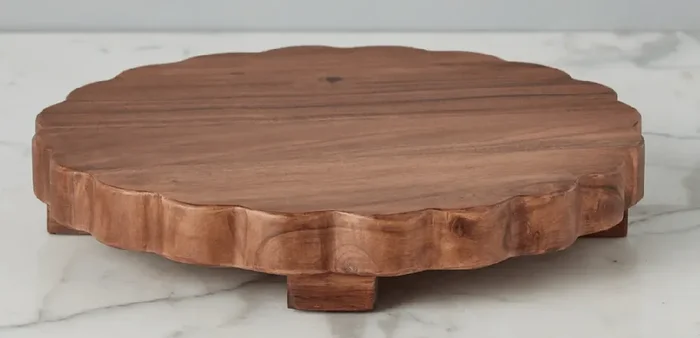 Scalloped Trivet Riser, Large Round, Natural – Etu Home