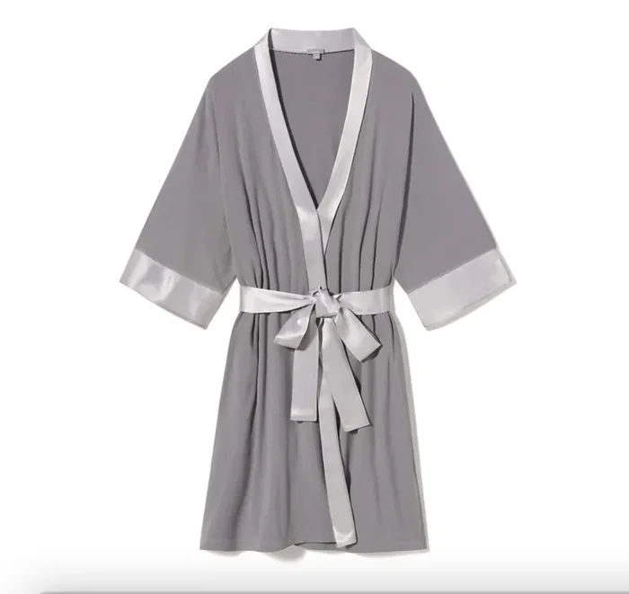 Shala Rib Knit Robe Dark Silver- PJ Harlow
