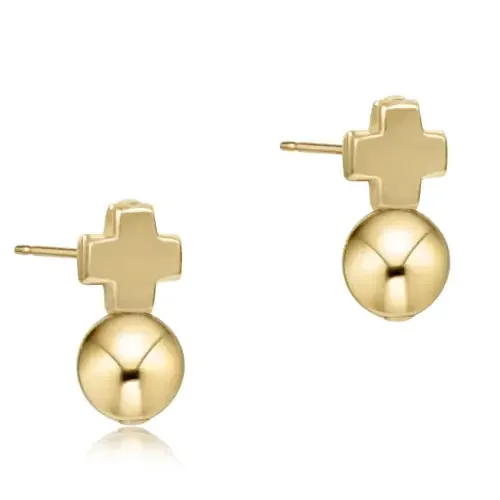 signature cross gold stud – classic gold