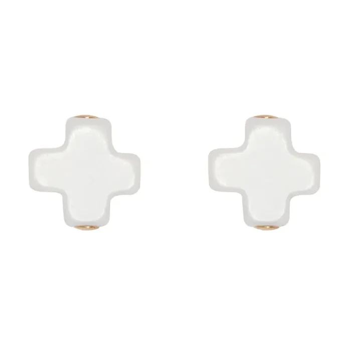 Signature Cross Stud – Off White