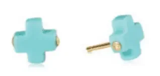 Signature Cross Stud – Turquoise