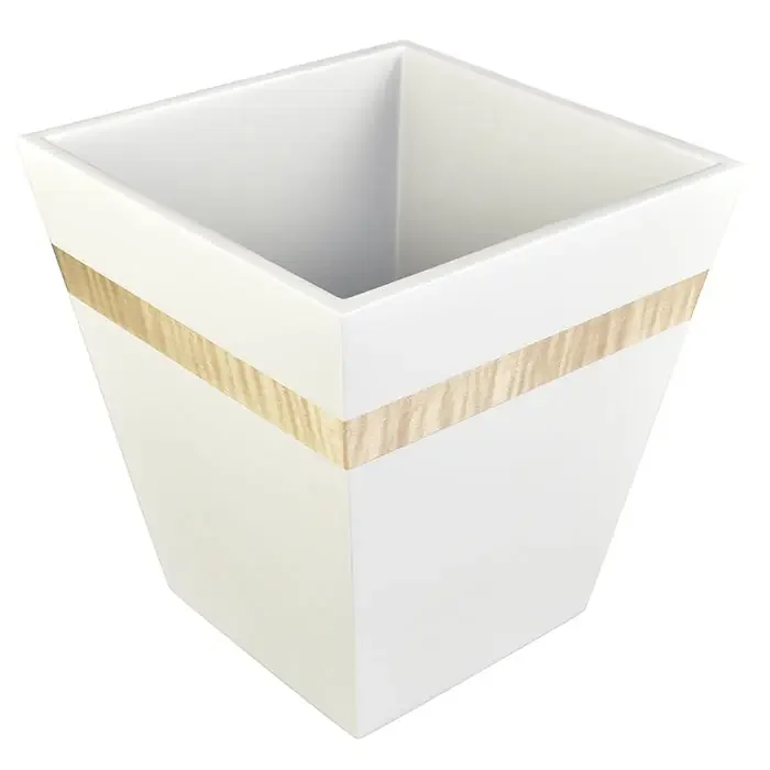 Silver Sycamore Lacquer Waste Basket