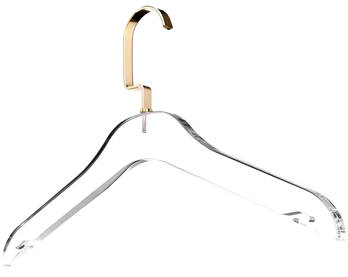 Simply Brilliant Gold Hook Acrylic Clothes Hangers – 10 Pack