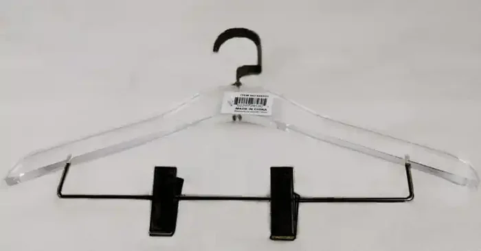 Simply Brilliant Matte Black Skirt Clips Acrylic Hangers – 10 Pack