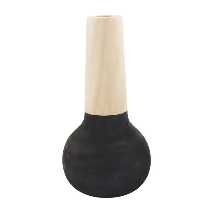 Skinny Neck Paulownia Vase • Black