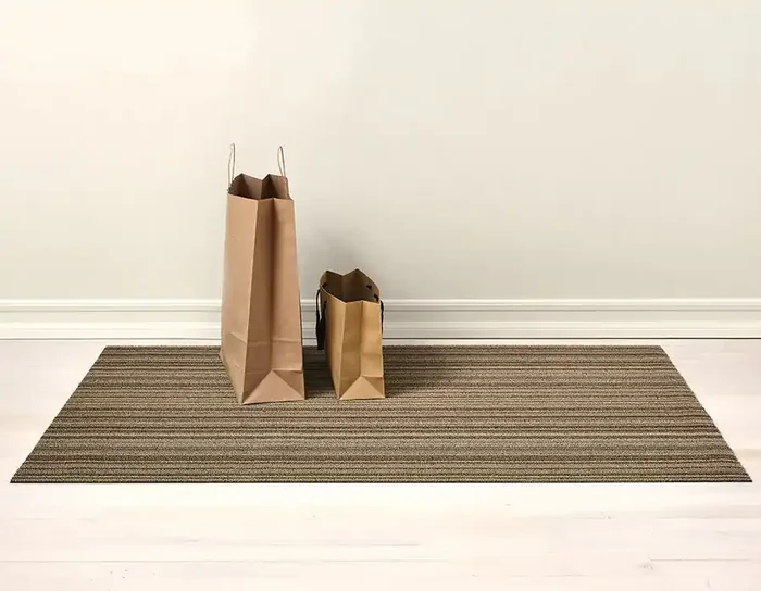 Skinny Stripe Shag Mat – Mushroom – 24X36