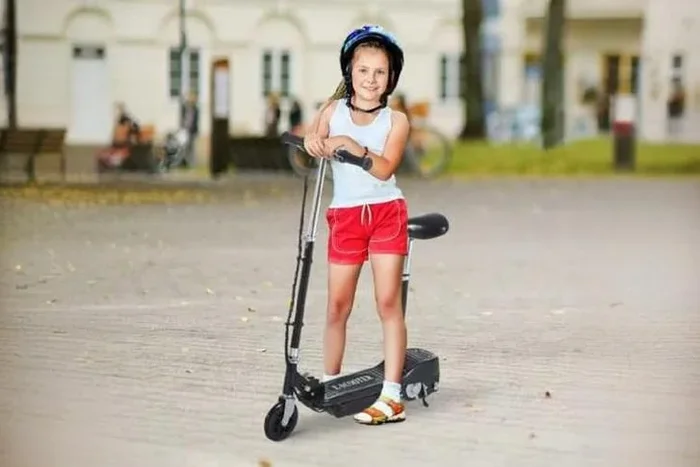 Sleek Black Rechargeable Motorized Scooter