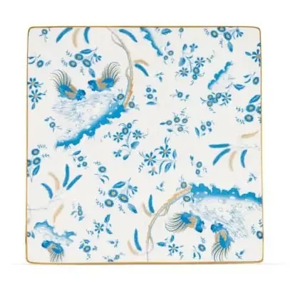 Small Square Plate Turchese Oro Di Doccia