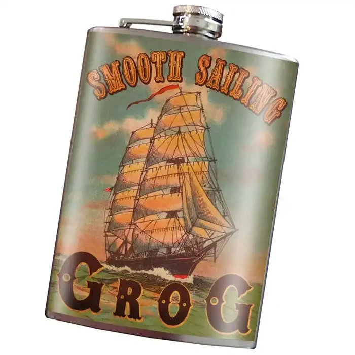 Smooth Sailing Liquor Flask Lead-Free Stainless Steel