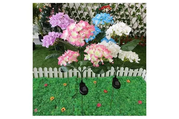 Solar LED Hydrangea Flower Lights – Weatherproof Outdoor Garden Lantern