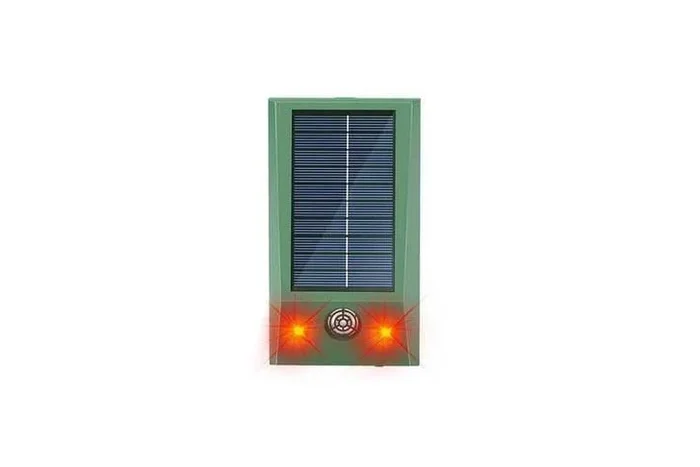 Solar Ultrasonic LED Animal Repeller – Outdoor Pest Deterrent with Infrared Sensors & Weatherproof Design