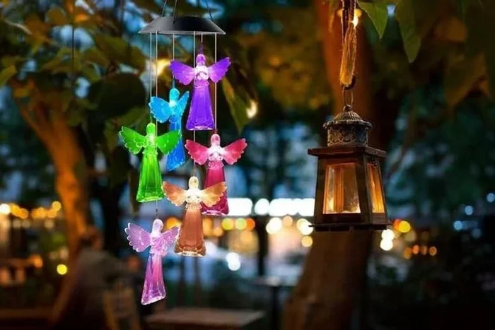 Solar Wind Chimes with LED Light – Outdoor Garden Decor