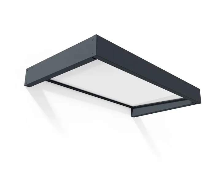 Sophia 3 ft. x 5 ft. Door Awning Kit – Grey Structure & White Opal Panels