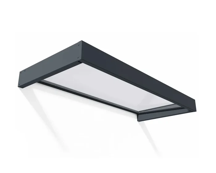 Sophia 3 ft. x 7 ft. Door Awning Kit – Grey Structure & Clear Panels