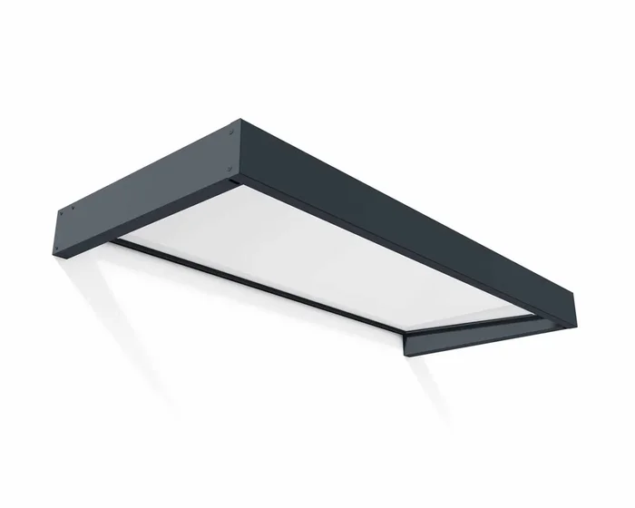 Sophia 3 ft. x 7 ft. Door Awning Kit – Grey Structure & White Opal Panels