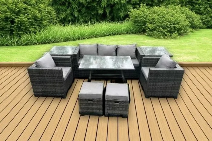 Sophisticated 7-Seater Rattan Garden Sofa & Dining Set