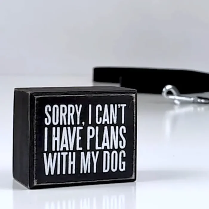 Sorry, I Can‘t – I Have Plans With My Dog Wooden Box Sign