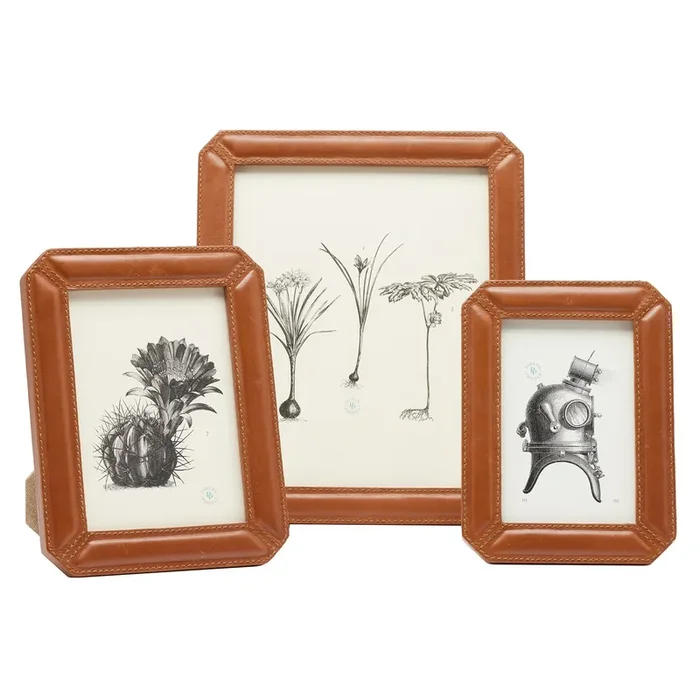 Stanley Full-Grain Leather Picture Frames (Saddle)