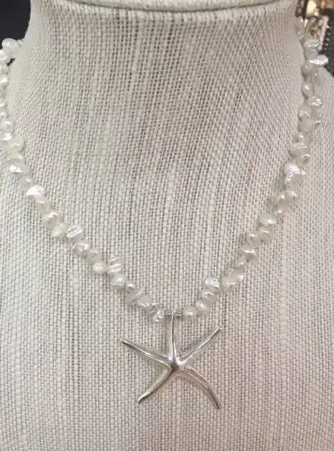 Starfish on Keshi Pearl Necklace