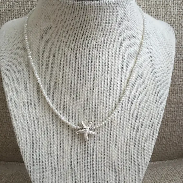 Starfish with Small Pearl Necklace