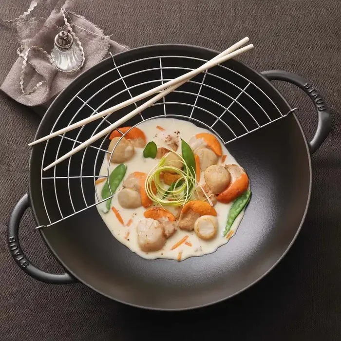 Staub Cast Iron 6-qt Wok – Matte Black