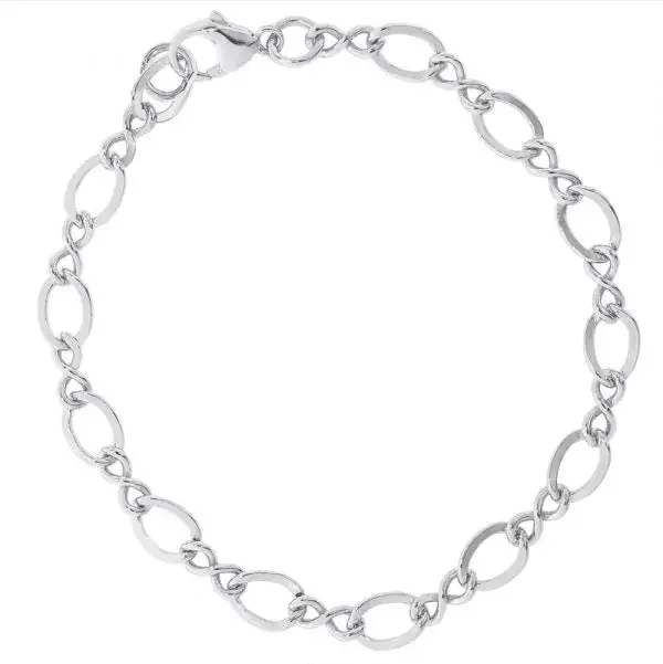 Sterling Silver 7″ Large Figure Eight Link Classic Bracelet – Rembrandt