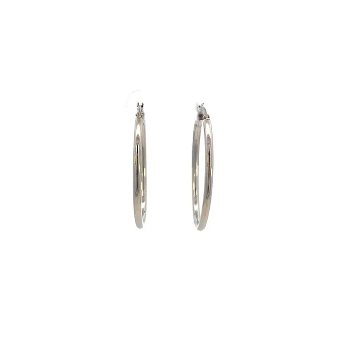 Sterling Silver Oval 22 x 28mm Hoop Earrings – Stuller