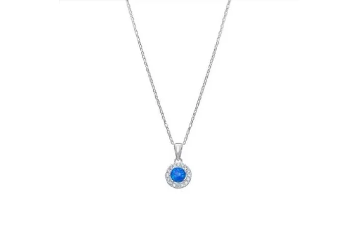 Sterling Silver Turquoise & Cubic Zirconia Necklace – Adjustable S925 Chain, Statement Pendant