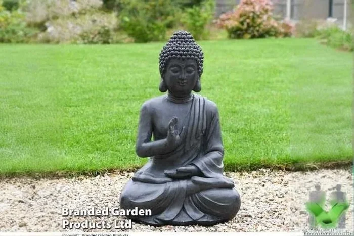 Stone Effect Buddha Sculpture – Weatherproof Garden Ornament Outdoor Décor