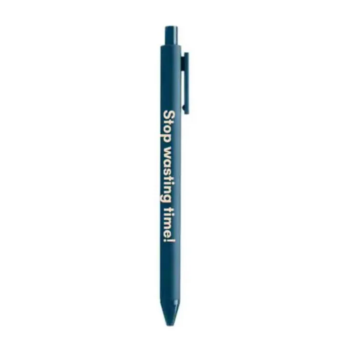 Stop Wasting Time Pen ? Individual Gel Click Pen in Matte Navy