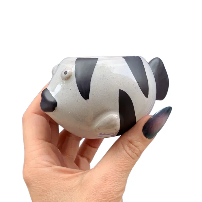 Striped Fish Mini Plant Pot Succulent Planter 2.2″ Tall