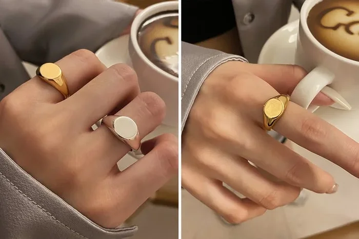 Stylish Adjustable Signet Ring – Choose Silver or Gold!