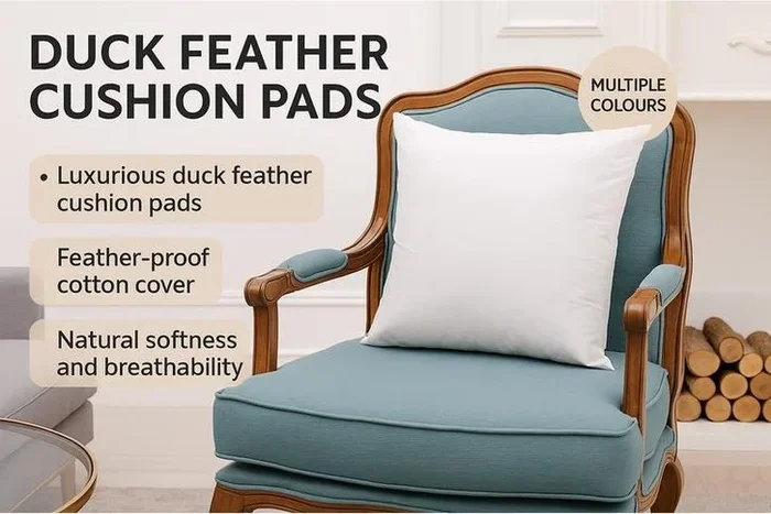 Sumptuous Duck Feather Cushion Pads: 5 Sizes & 4 Pack Options