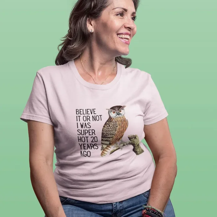 Super Hot Twenty Years Ago Vintage Owl Women‘s Midweight Cotton Tee