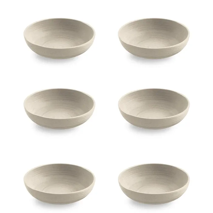TarHong Artisan Melamine Plant-Based Low Bowls, Set of 6