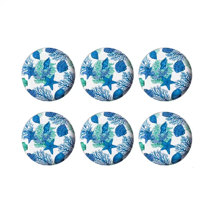 TarHong Coastal Coral Salad Plate, Set of 6