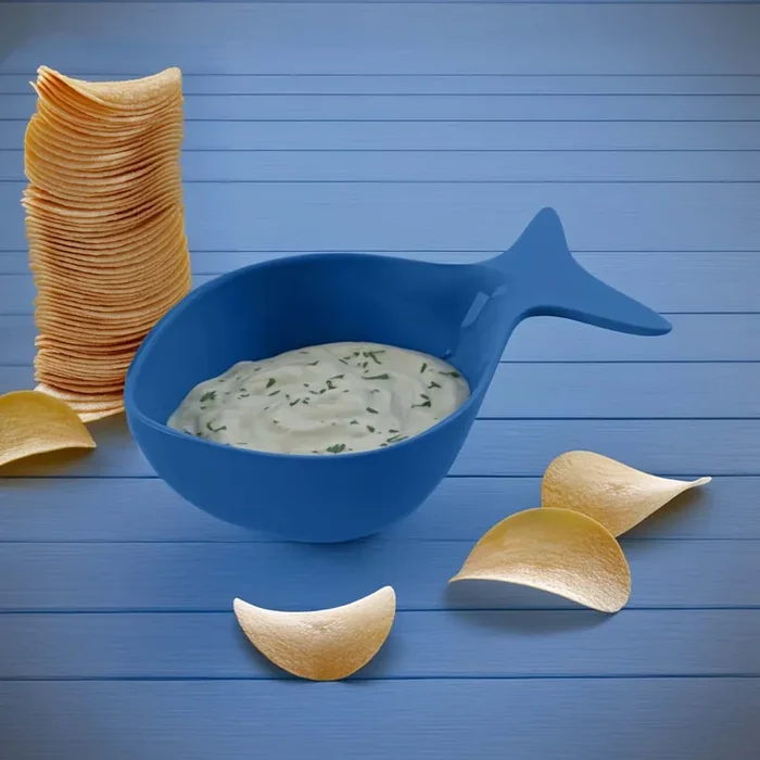 TarHong Coastal Scallops Melamine Fish Shaped Dip Bowl, Set of 6