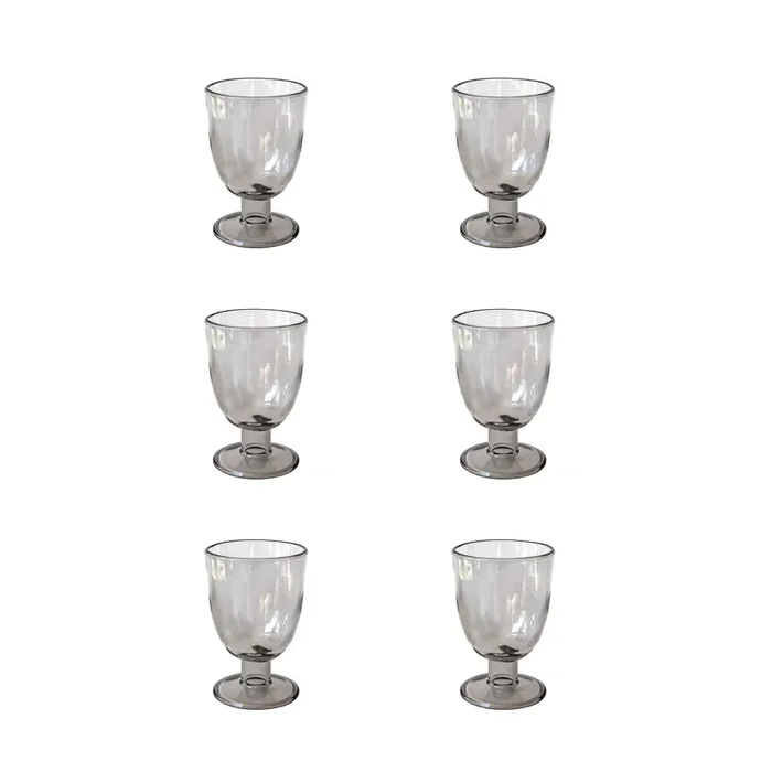 TarHong Rustic Acrylic Goblet, Set of 6