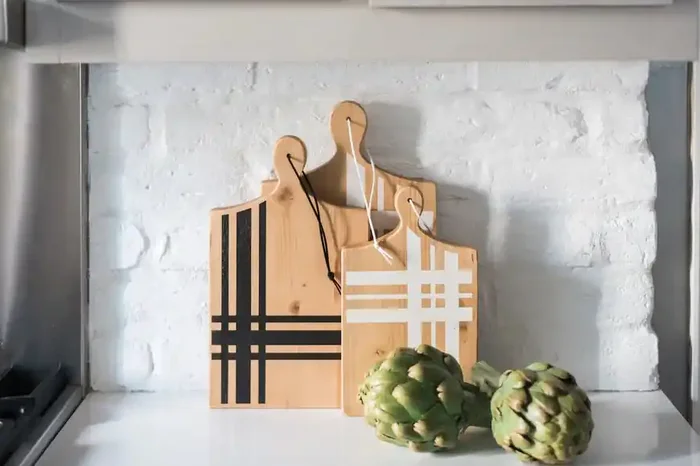 Tartan Serving Board Large White – Etu Home