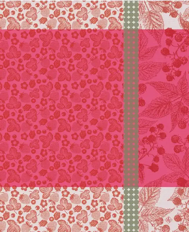 Tea towel Cueillette d‘été Cotton Red – Le Jaqard Francis