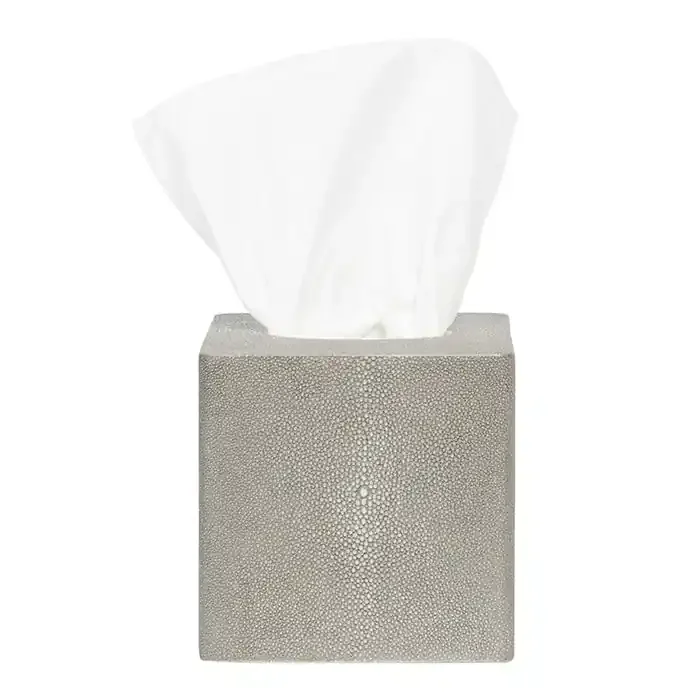 Tenby Faux Shagreen Tissue Box (Sand)
