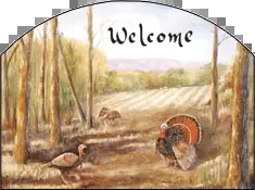 Thanksgiving Morning Turkey Welcome Garden Sign
