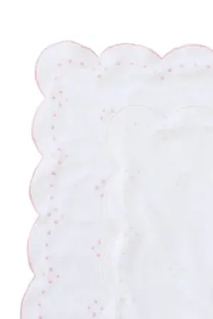 The Proper Peony Scallop Dot Receiving Blanket- Ecru