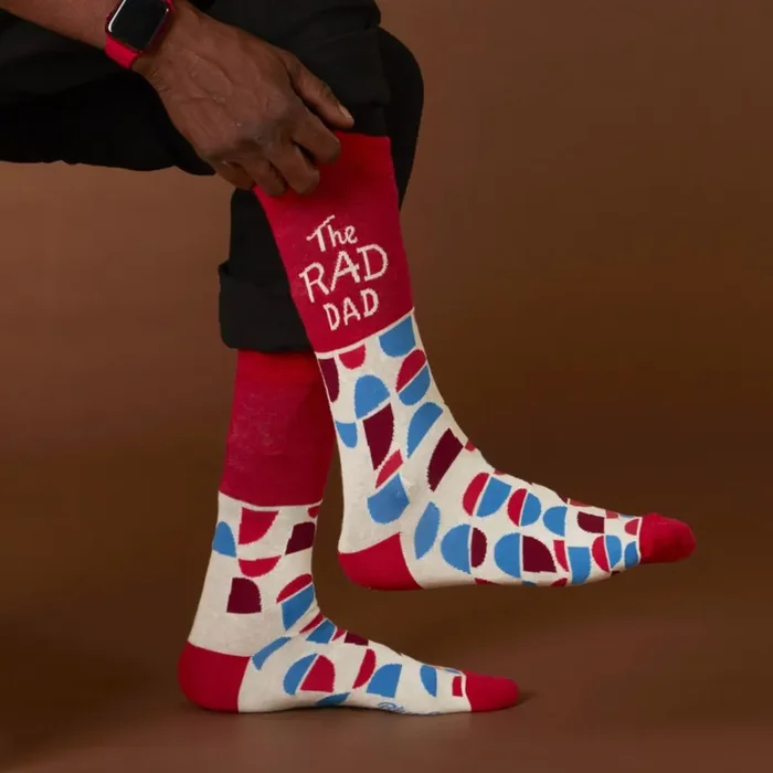 The Rad Dad Men‘s Crew Socks Novelty Funny Socks BlueQ at GetBullish
