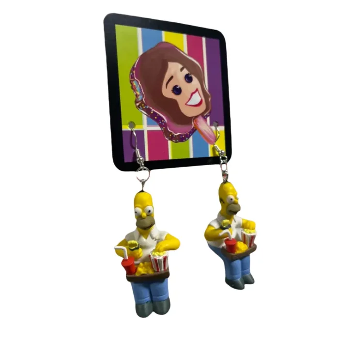 The Simpsons Homer at the Movie Theaters Earrings 2000s Cartoon Show