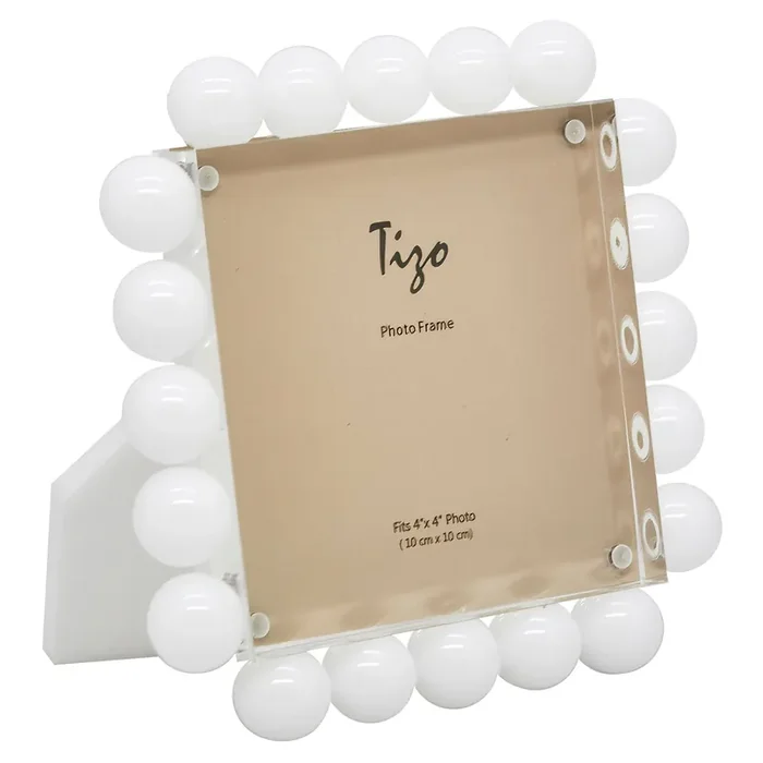 Tizo Acrylic Frame w/White Bubbles (4×4)
