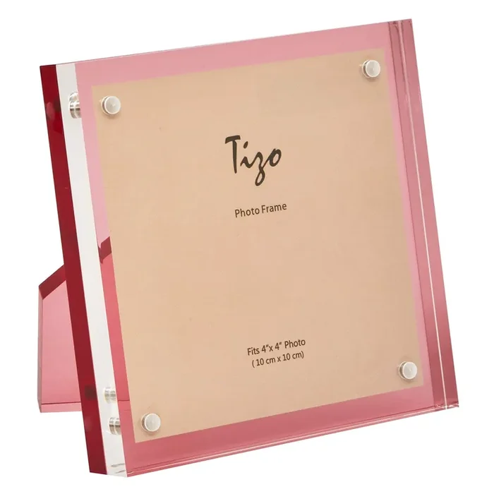 Tizo Acrylic Pink Picture Frame (4×4)