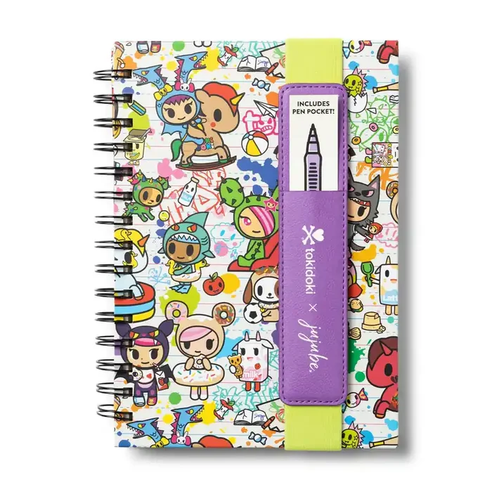 Tokidoki Little Terrors Notebook with Pen Pocket Hardcover Twin-ring Wire-o Bound Journal 160Lined Pages